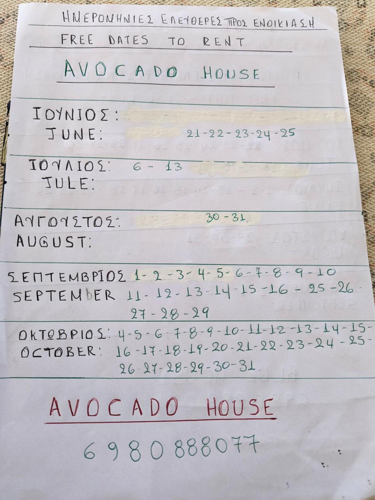 Сasa de vacaciones Avocado House *